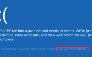 [Исправлено] Ошибка страницы в области невыгружаемого пространства в Windows 10
