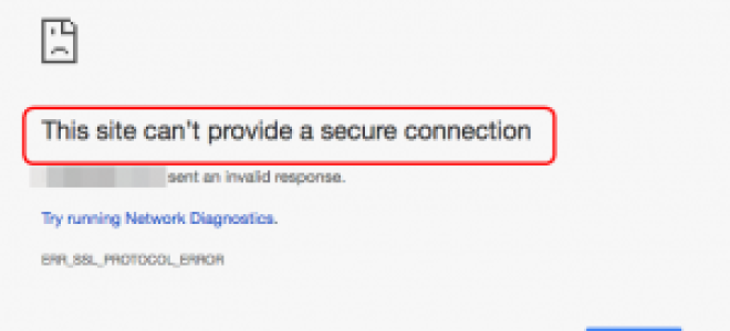 Этот сайт не может обеспечить безопасное соединение в Chrome