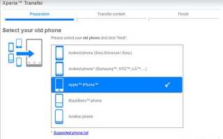 Как перенести данные с iPhone на Xperia Z1?