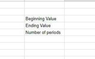 Как добавить формулу CAGR в таблицы Google Sheets