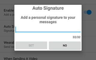 Как добавить подпись к текстовым сообщениям в Android