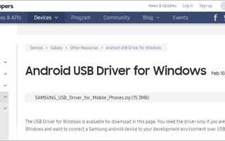 Android USB драйверы скачать и установить для Windows