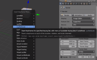 Как удалить все ключевые кадры в Blender