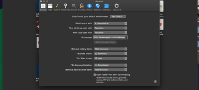Как автоматически удалять историю просмотров в Safari