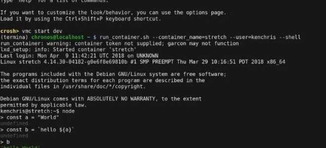 Как получить доступ к командной строке в Chrome OS
