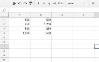Как применять формулы ко всем столбцам в Google Sheets
