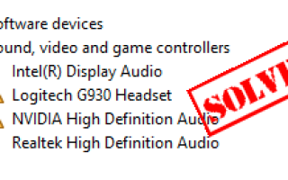 Исправлена ​​проблема с драйвером Logitech Headset G930 в Windows