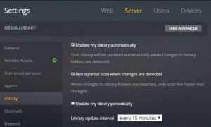 Как заставить обновления в Plex