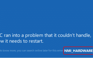 Решено: ошибка BSOD NMI_HARDWARE_FAILURE
