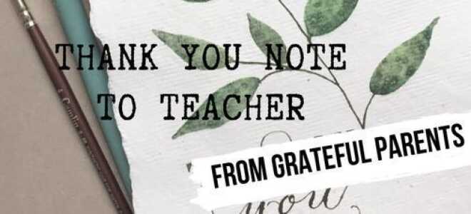 Благодарственное письмо учителю от благодарного родителя