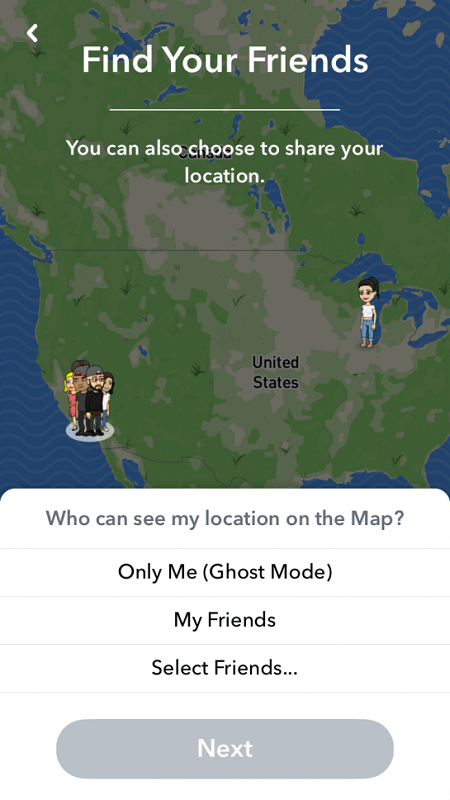 Как исчезнуть на карте Snapchat