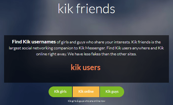 Kik friends - это еще один простой сайт