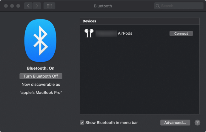 Изменить имя AirPod