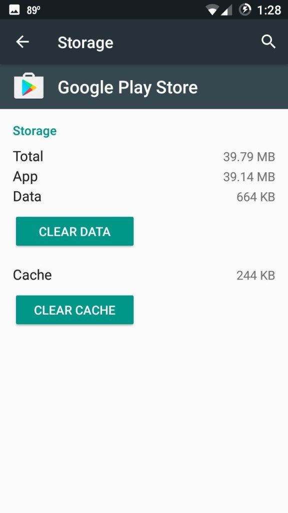 Clear Cache Play Store