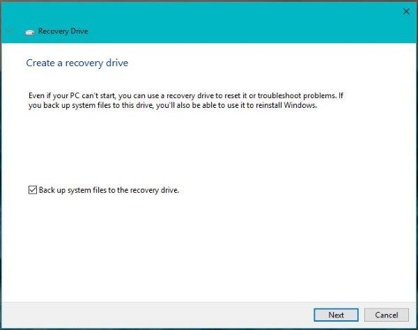 Как сделать диск восстановления в Windows 102