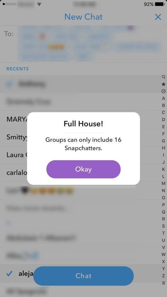 Snapchat Group Limit