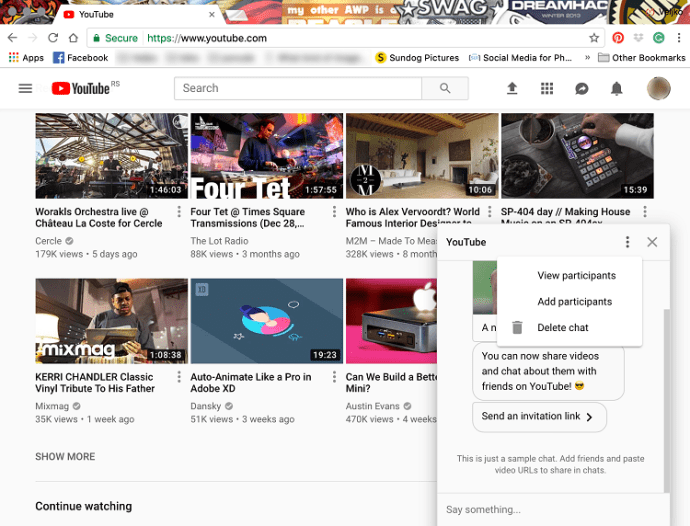 Как отправить сообщения на YouTube