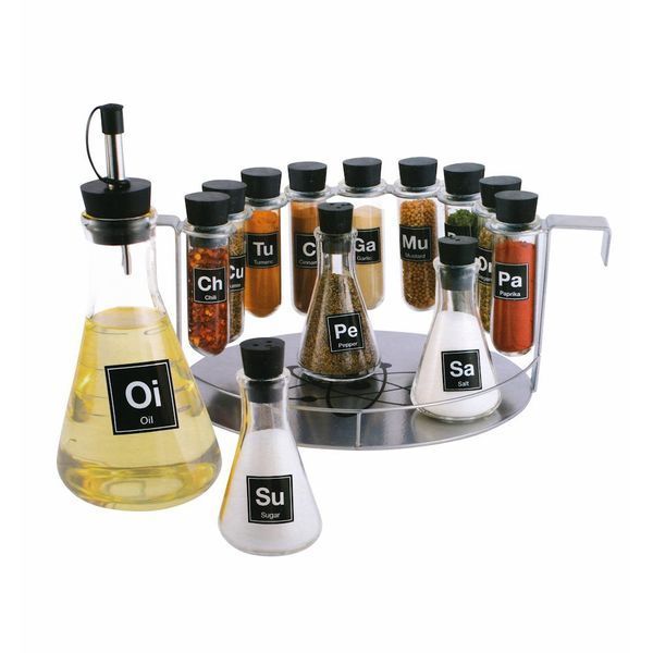 Химик's Spice Rack, 14 Piece Chemistry Spice Rack Set