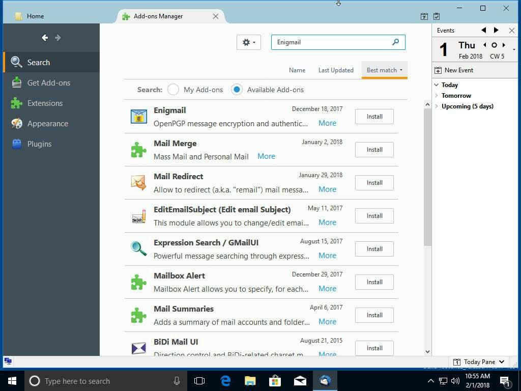 Thunderbird Установить Enigmail