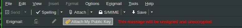 Enigmail Отправить ключ