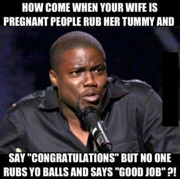 Как получилось, когда твоя жена беременна, люди терли ей животик и говорили ...