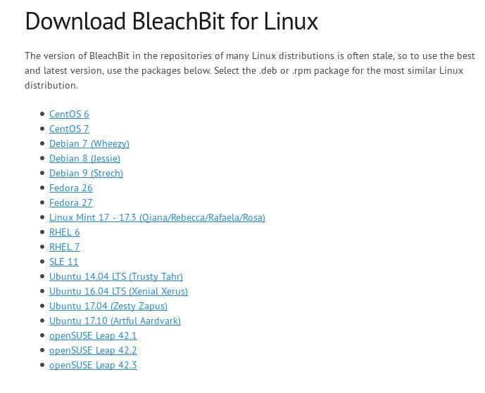 Установка Bleachbit в Linux