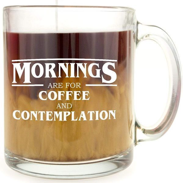 По утрам для кофе и созерцания стеклянная кофейная кружка