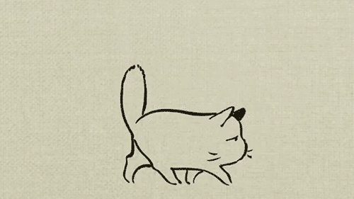 Анимированные GIF-кошки в стиле Sketch