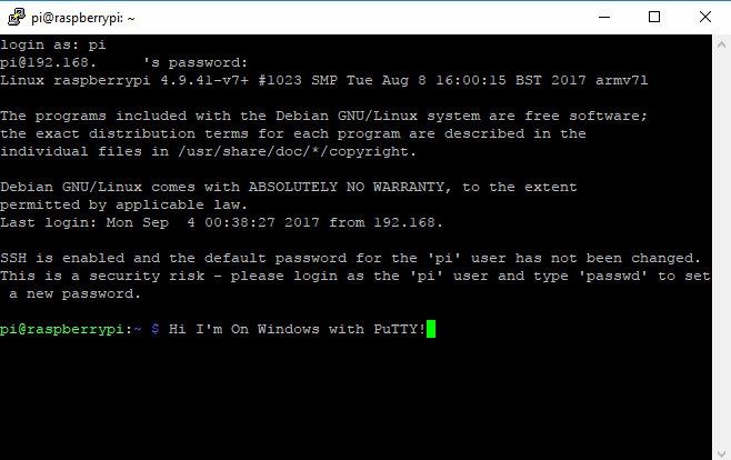 PuTTY SSH Windows 10