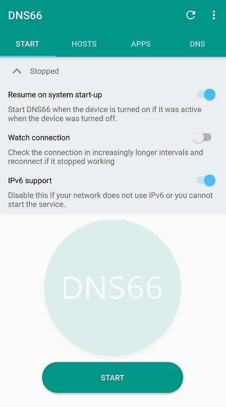 DNS66 Start