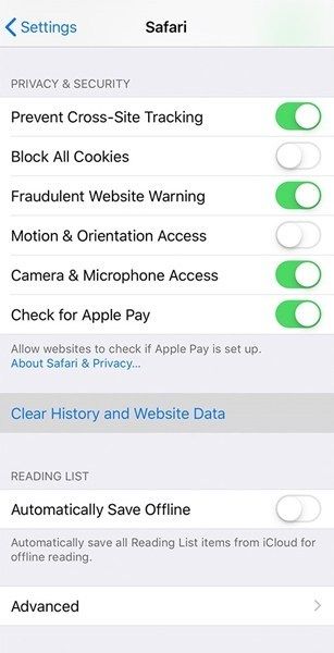 Safari Как автоматически удалять историю просмотров