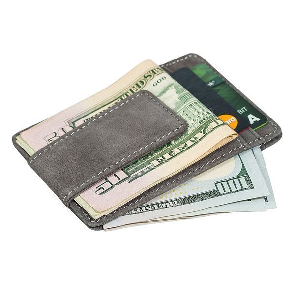 Минималистский кожаный зажим для денег и держатель кредитной карты