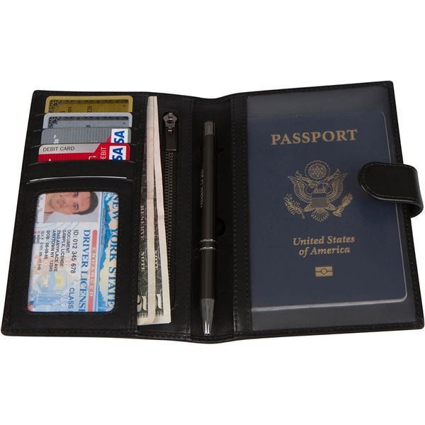Кожаный держатель для паспорта и дорожный кошелек