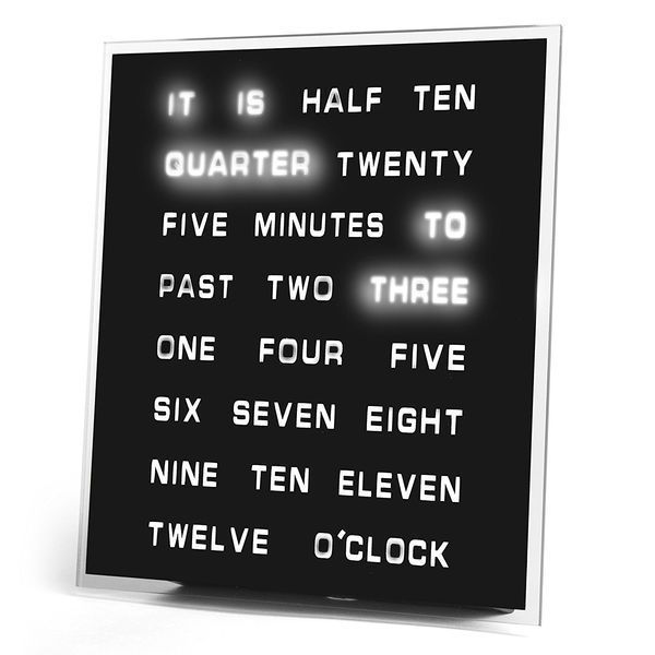 LED Word Clock 8 x 8 отображает время как текст