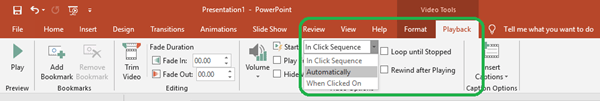 автоматическое воспроизведение PowerPoint