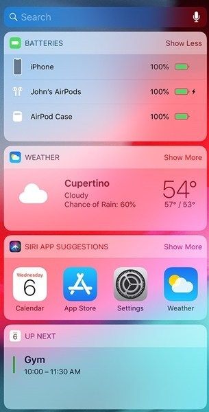 Посмотреть аккумулятор AirPods