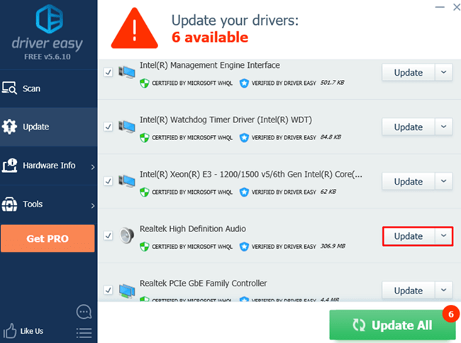 простое обновление драйвера