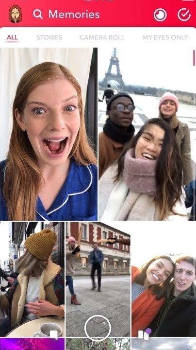 Snapchat воспоминания