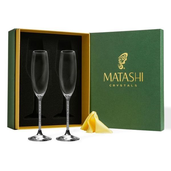 Бокалы для флейты с шампанским Matashi Crystal