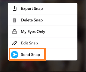 Snapchat отправить Воспоминания