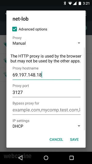 Android5 прокси-сервер