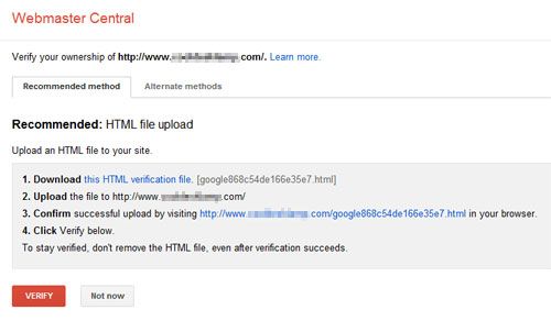 Webmaster Verify www