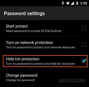 Android5 скрыть папки