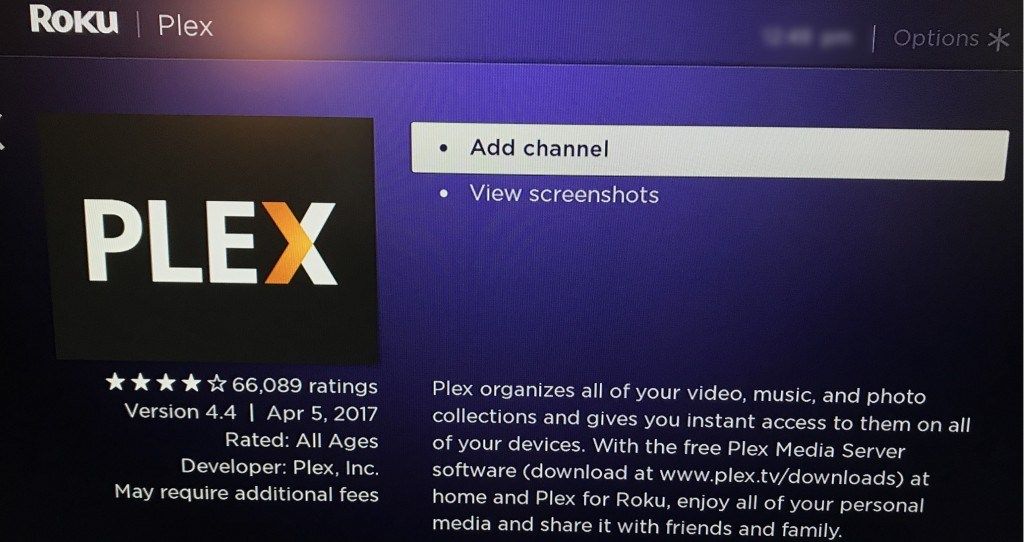 Добавить канал Plex