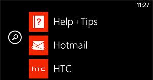 Список приложений Hotmail