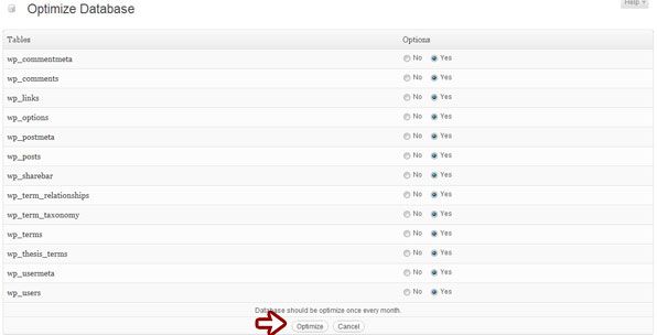 Оптимизировать базу данных