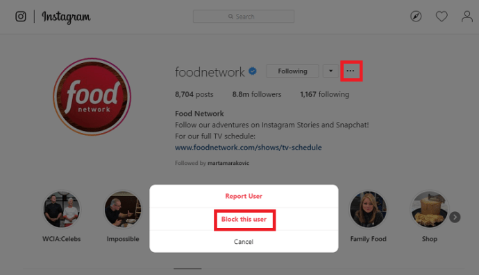 Instagram заблокировать рабочий стол