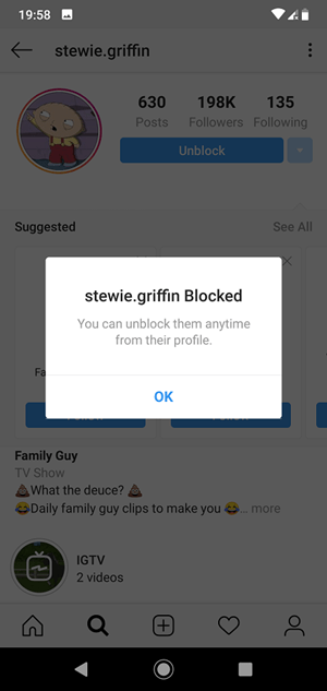 Instagram заблокирован