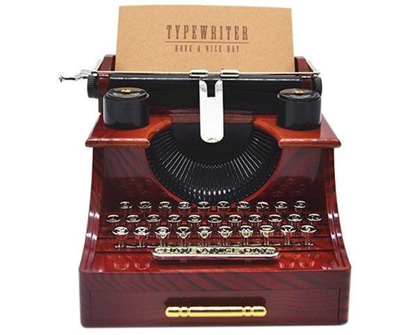 Anlydia Vintage Пишущая машинка Дизайн Брелок Музыкальная шкатулка