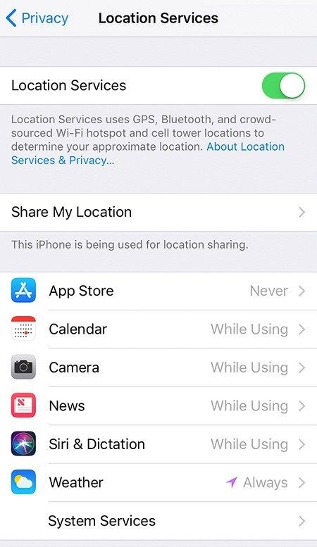 Предотвратить отслеживание iPhone